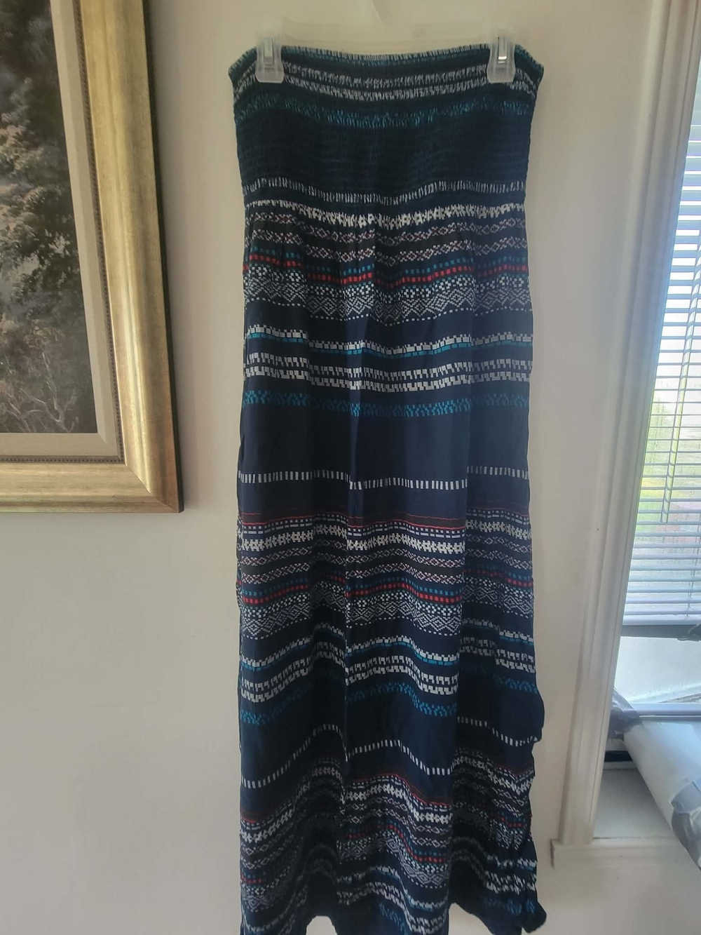 George Navy and Teal Patterned Maxi Dress
